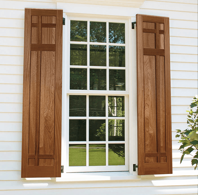 Wooden outlet house shutters
